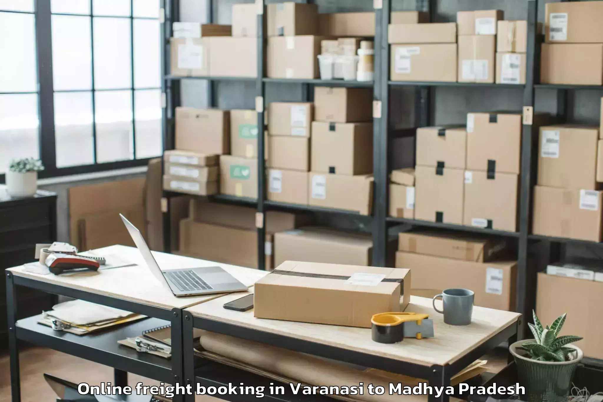 Top Varanasi to Ashoknagar Online Freight Booking Available